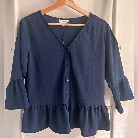 Deep Navy Blue Frank & Oak Top, Never Worn - Picture 1 of 3